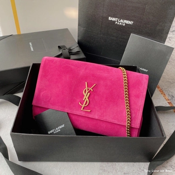 Tony Luxuries SMOOTH YSL REVERSIBLE MEDIUM KATE IN LEATHER SUEDE AND 0709